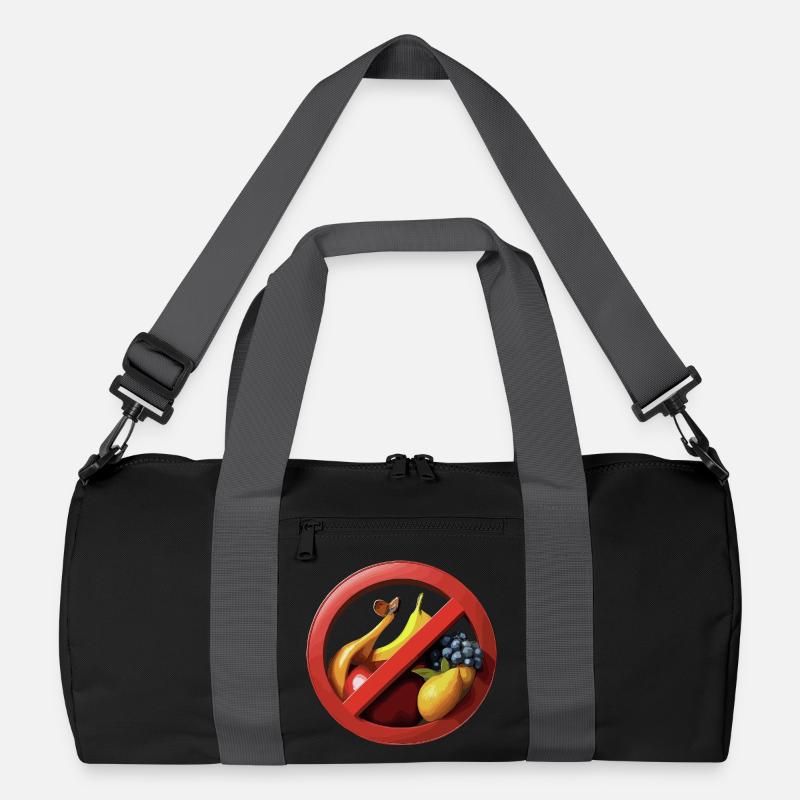 Fruit abstinence with prohibition signs Recycled Duffel Bag
