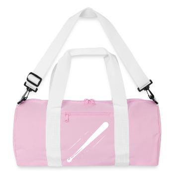 Baseball Bat Drawing - Recycled Duffel Bag - pink/white - Front