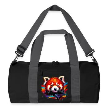Red panda - Recycled Duffel Bag - black/graphite grey - Front