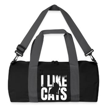 Ich mag Katzen - Recycelte Duffel Bag - Schwarz/Graphitgrau - Vorne