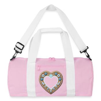 Gingerbread Heart Frame Tradition and love combined - Recycled Duffel Bag - pink/white - Front