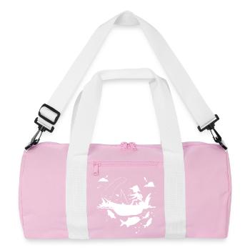 Fishing Comic Look - Recycled Duffel Bag - pink/white - Front