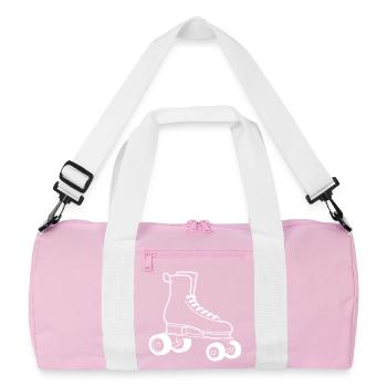 Rollschuhe Zeichnung - Recycelte Duffel Bag - Rosa/Weiß - Vorne