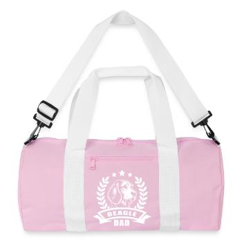 « Beagle Dad » - avec bannière et couronne de blé - Sac de sport recyclé - rose/blanc - Devant
