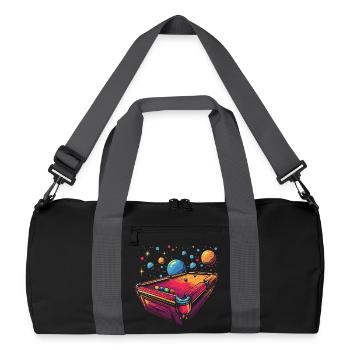 Billard Cartoon Stil - Recycelte Duffel Bag - Schwarz/Graphitgrau - Vorne