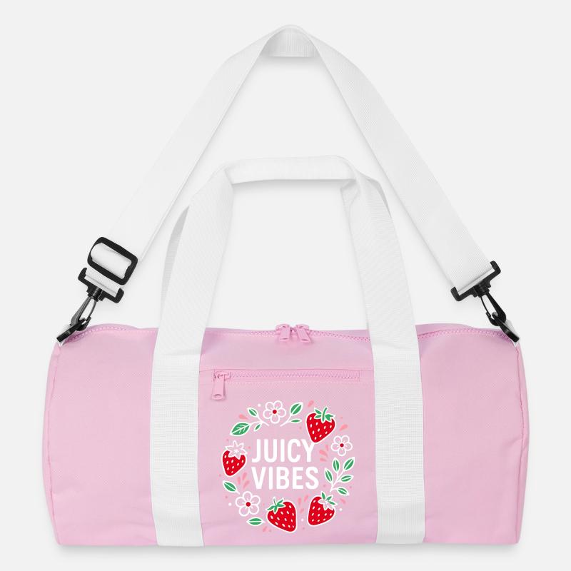 Juicy Vibes - Sommerdesign mit Erdbeeren Recycelte Duffel Bag