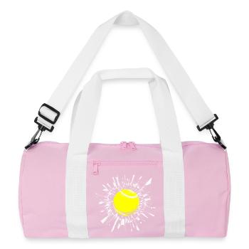 Tennis Ball mit voller Wucht durchs Fenster shirt - Recycelte Duffel Bag - Rosa/Weiß - Vorne