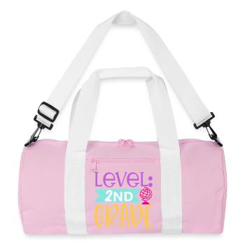 Level 2nd Grade Unlocked - Back to School - Recycled Duffel Bag - pink/white - Front
