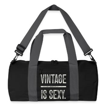 Vintage Design Is Sexy Distressed Effect - Recycled Duffel Bag - black/graphite grey - Front