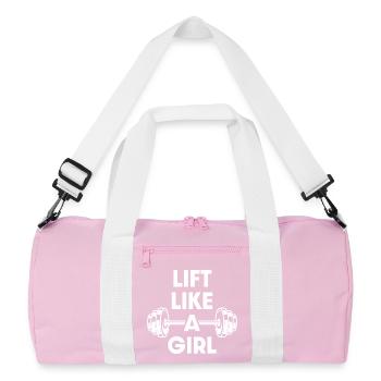 Soulever comme une fille - Sac de sport recyclé - rose/blanc - Devant