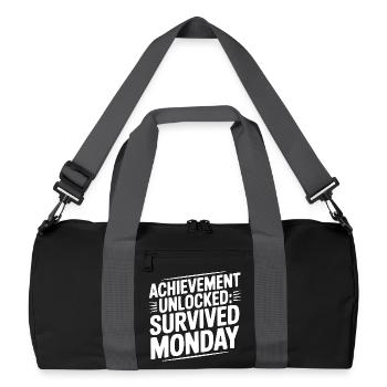 Achievement Unlocked Survived Monday - Recycled Duffel Bag - black/graphite grey - Front