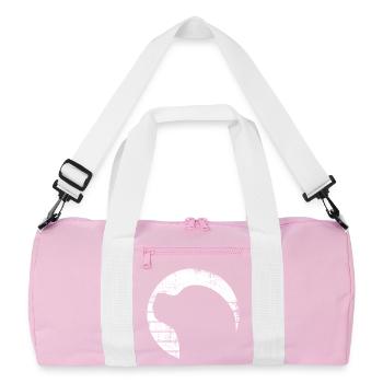 Dog Drawing - Recycled Duffel Bag - pink/white - Front