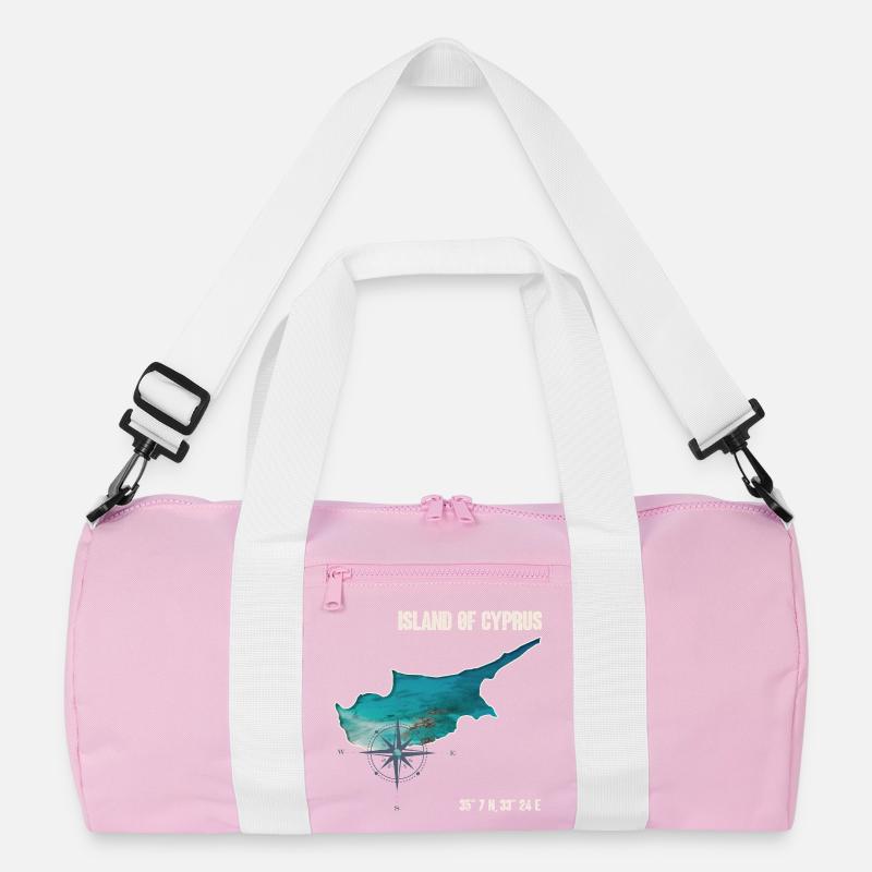 Cyprus Outline Compass Design Recycled Duffel Bag