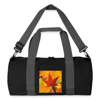 Autumn Fall Leaves - Recycled Duffel Bag - black/graphite grey - Front