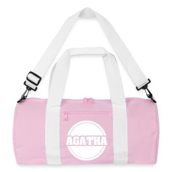 Agatha comme prénom - Sac de sport recyclé - rose/blanc - Devant