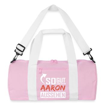 Seul un Aaron peut être aussi beau - Sac de sport recyclé - rose/blanc - Devant