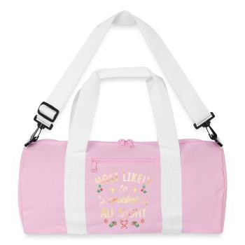 Le plus probable pour crocheter toute la nuit - Sac de sport recyclé - rose/blanc - Devant