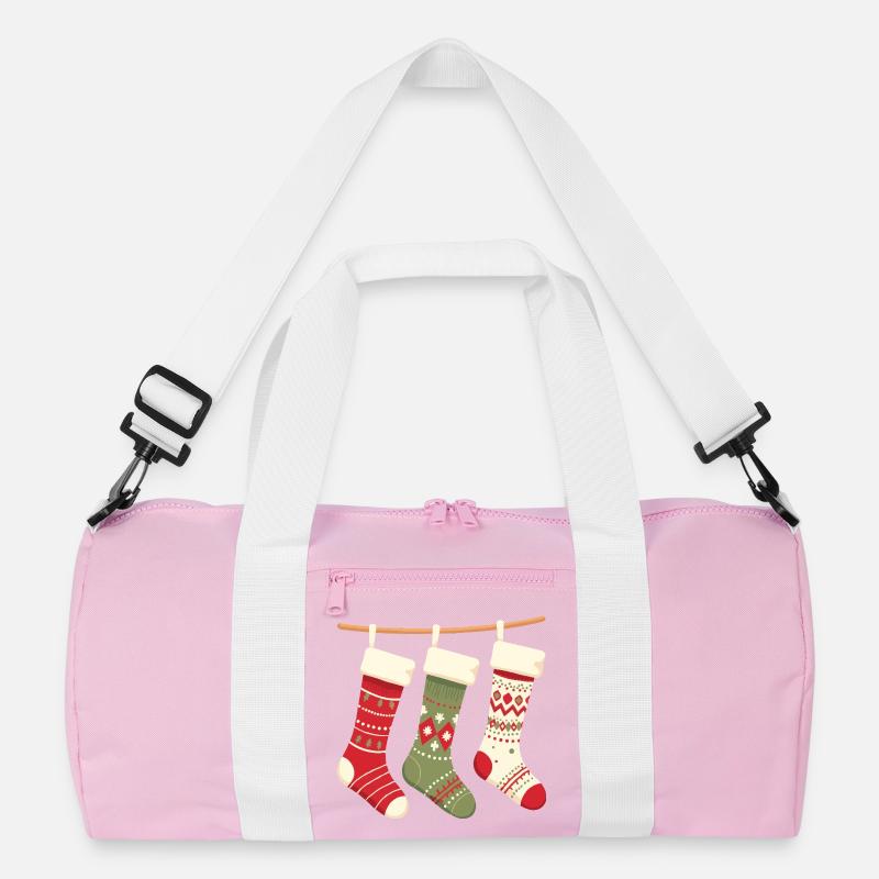 Three Stockings Christmas Pattern Recycled Duffel Bag