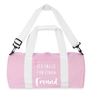 Frage für einen Freund - Recycelte Duffel Bag - Rosa/Weiß - Vorne