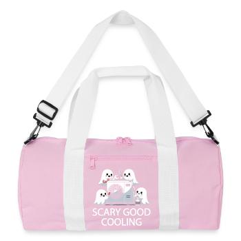 Halloween Geist HVAC Design - Scary Good Cooling - Recycelte Duffel Bag - Rosa/Weiß - Vorne
