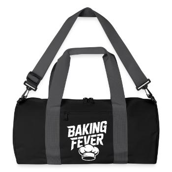 Backfieber Logo mit Kochmütze - Recycelte Duffel Bag - Schwarz/Graphitgrau - Vorne
