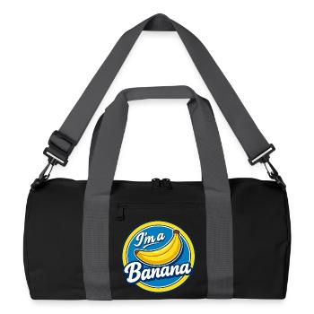 Banane Kostüm Karneval Obst Aufkleber Gelb Lustig - Recycelte Duffel Bag - Schwarz/Graphitgrau - Vorne