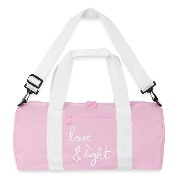 love & light - Recycelte Duffel Bag - Rosa/Weiß - Vorne