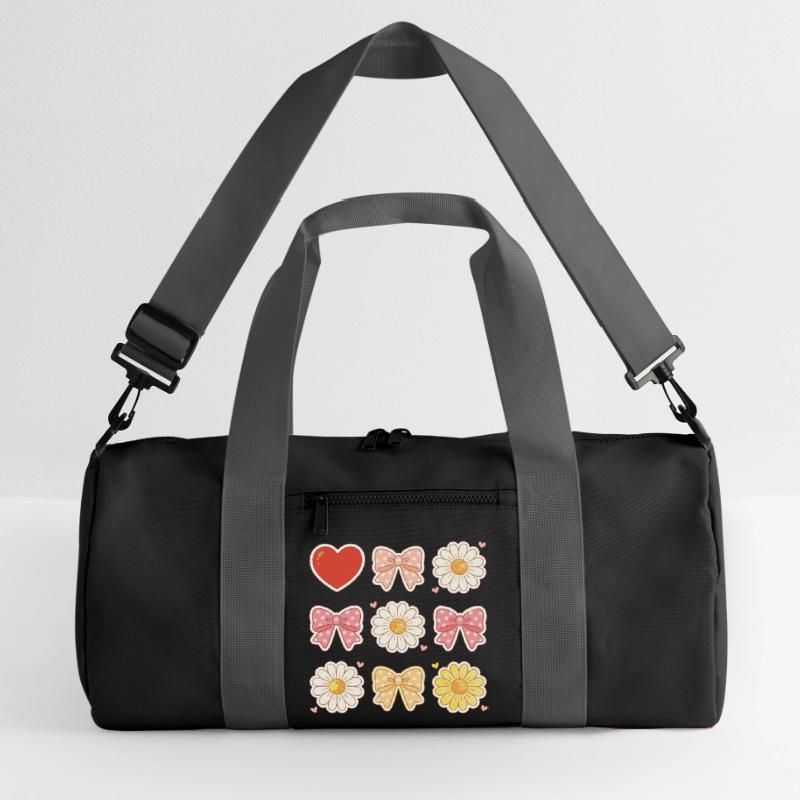 Pastel Daisy Bows Herzmuster Recycelte Duffel Bag