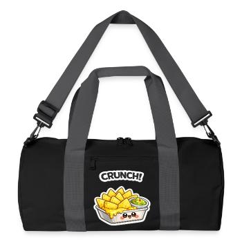 Käse-Nachos Kawaii Cartoon - Recycelte Duffel Bag - Schwarz/Graphitgrau - Vorne