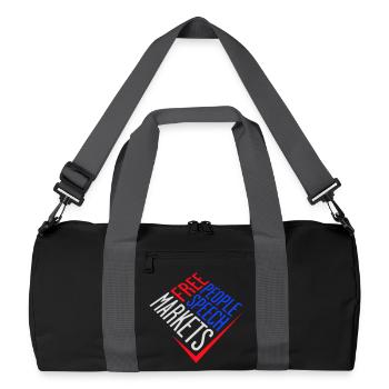 Free Speech Markets People Libertär Freiheit Logo - Recycelte Duffel Bag - Schwarz/Graphitgrau - Vorne