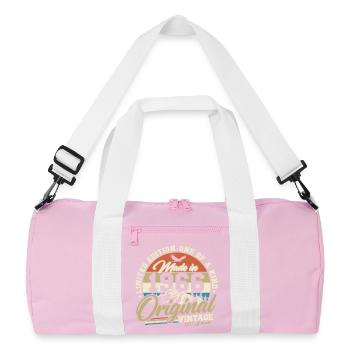 1966 Jahrgang geboren 60. Geburtstag Geschenk - Recycelte Duffel Bag - Rosa/Weiß - Vorne