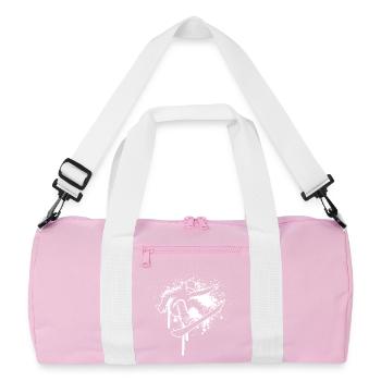 Funny snowboard motif for women - Recycled Duffel Bag - pink/white - Front