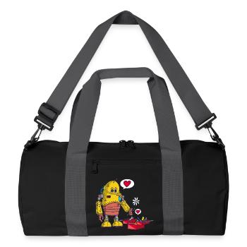 The robot and love - Recycled Duffel Bag - black/graphite grey - Front