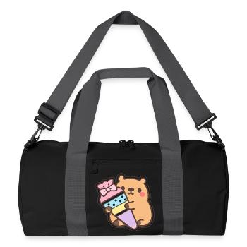 Capybara Schulkind – 1. Klasse - Recycelte Duffel Bag - Schwarz/Graphitgrau - Vorne