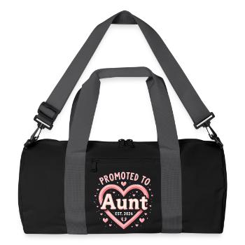 Tante 2026 Tante 2026 Befördert zu Tante 2026 - Recycelte Duffel Bag - Schwarz/Graphitgrau - Vorne