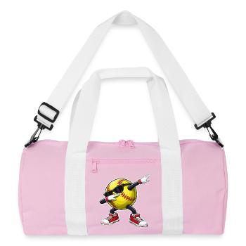 Softball Dabbing - Recycled Duffel Bag - pink/white - Front
