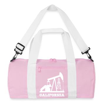 Conception de pompe pour champs pétrolifères californiens - Sac de sport recyclé - rose/blanc - Devant