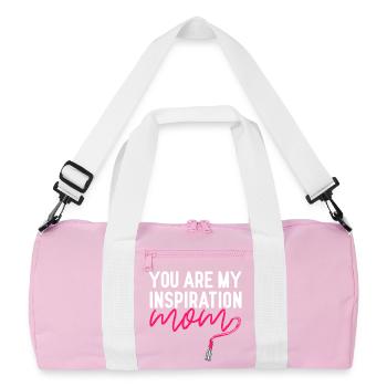 You Are My Inspiration Mom Lippenstift-Shirt - Recycelte Duffel Bag - Rosa/Weiß - Vorne