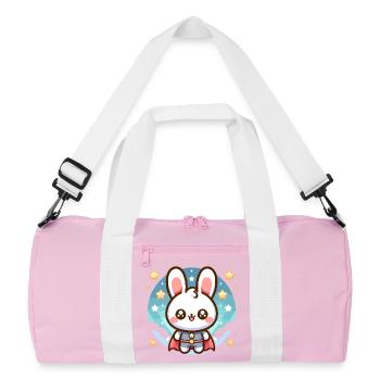 Helden Häschen Superheld Kaninchen - Recycelte Duffel Bag - Rosa/Weiß - Vorne
