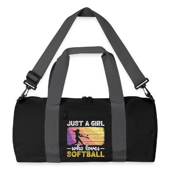 Juste une fille qui adore les adolescentes joueuses de softball - Sac de sport recyclé - noir/gris graphite - Devant