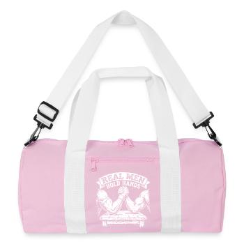 Armdrücken – Echte Männer halten Händchen - Recycelte Duffel Bag - Rosa/Weiß - Vorne
