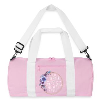 Murder Shows Comfy Clothes Funny Quote - Recycled Duffel Bag - pink/white - Front