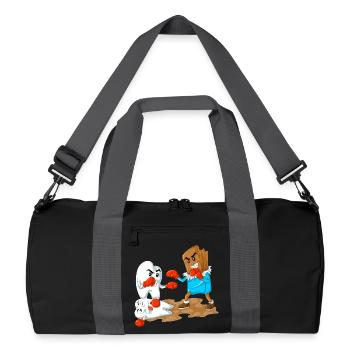 Chocolate Vs Tooth Boxing Funny Dentist Gift - Recycled Duffel Bag - black/graphite grey - Front