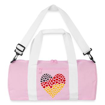 Drapeau allemand - Cœur dehors - Sac de sport recyclé - rose/blanc - Devant