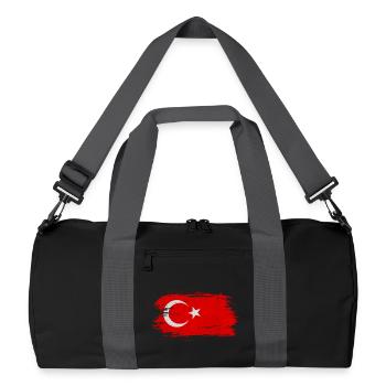 Turkey Flag / Gift Istanbul Izmir - Recycled Duffel Bag - black/graphite grey - Front