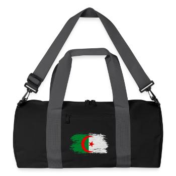 Algerien Vintage Flagge / Geschenk Algier - Recycelte Duffel Bag - Schwarz/Graphitgrau - Vorne
