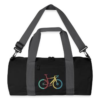 retro Fahrrad Rennrad Liebe vintage Tour Etappe - Recycelte Duffel Bag - Schwarz/Graphitgrau - Vorne