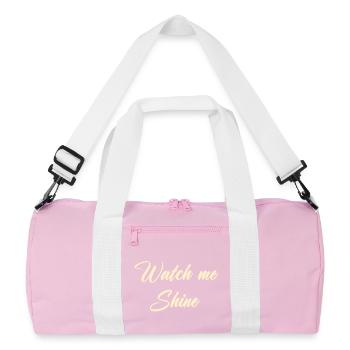 Watch me shine - Recycelte Duffel Bag - Rosa/Weiß - Vorne