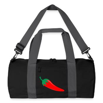 Funny Hot Chilli tshirt - Recycled Duffel Bag - black/graphite grey - Front