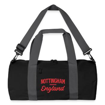 Écriture de Nottingham, Angleterre - Sac de sport recyclé - noir/gris graphite - Devant
